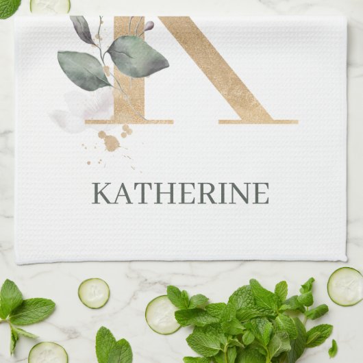 K Monogram keukenhanddoeken op maat (Gevouwen)