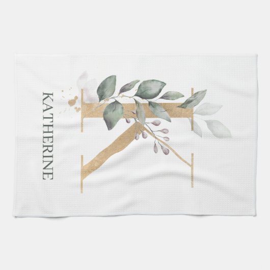 K Monogram keukenhanddoeken op maat (Horizontaal)