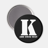K Monogram Klassieke Trendy Aangepaste Trouw Temp Magneet (Voorkant / Achterkant)