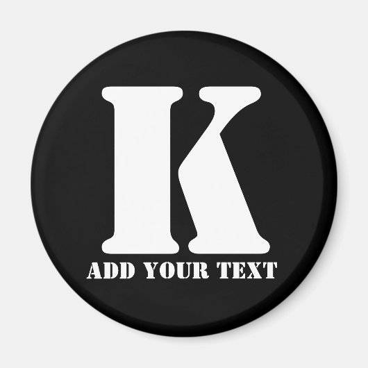 K Monogram Klassieke Trendy Aangepaste Trouw Temp Magneet (Voorkant)