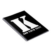 K  Monogram Klassieke Trendy Aangepaste Trouw Temp Notitieboek (Rechterzijde)