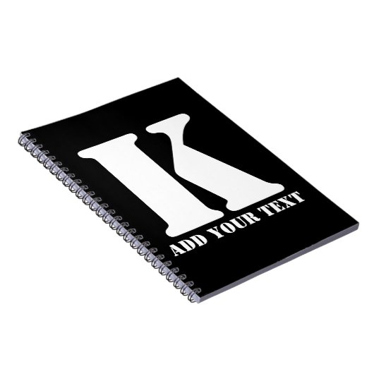 K  Monogram Klassieke Trendy Aangepaste Trouwsjabl Notitieboek (Rechterzijde)