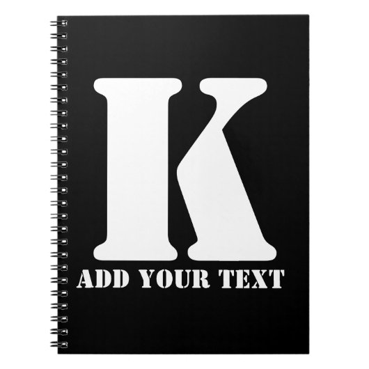 K  Monogram Klassieke Trendy Aangepaste Trouwsjabl Notitieboek (Voorkant)