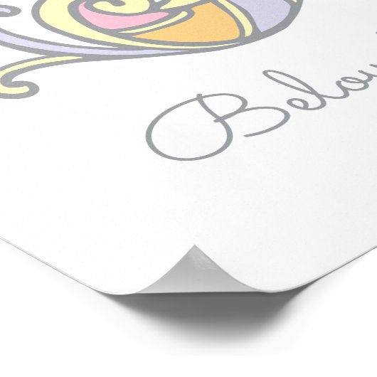 K monogram kunst Kaylee meisjes naam poster (Hoek)