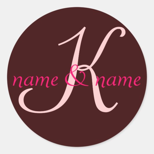 "K" monogram label - personaliseer voornamen (Voorkant)