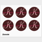 "K" monogram label - personaliseer voornamen (Vel)