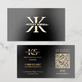 K Monogram Logo Elegant Zwart Goud