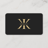 K Monogram Logo Elegant Zwart Modern Visitekaartje