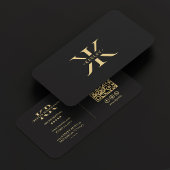 K Monogram Logo Elegant Zwart Modern Visitekaartje