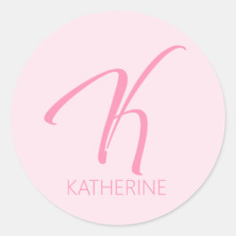 K Monogram op maat Ronde Sticker