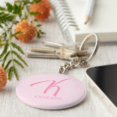 K Monogram op maat Sleutelhanger (Zijkant)