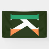 K Monogram overgeheveld op Ierse vlag (v) bnrcn Spandoek (Horizontaal)