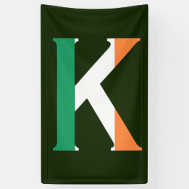 K Monogram overgeheveld op Ierse vlag (v) bnrcn Spandoek