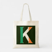 K Monogram overlay op Ierse vlag btcnt Tote Bag (Achterkant)