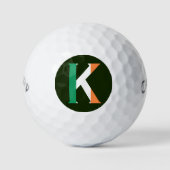 K Monogram overlay op Ierse vlag cwb gbcnt Golfballen (Voorkant)