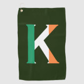 K Monogram overlay op Ierse vlag gtcnt Golfhanddoek (Voorkant)