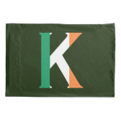 K Monogram overlay op Ierse vlag pcnt Kussensloop (Achterkant)