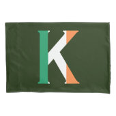 K Monogram overlay op Ierse vlag pcnt Kussensloop (Voorkant)