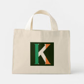 K Monogram overlay op Ierse vlag tcnt Mini Tote Bag (Achterkant)