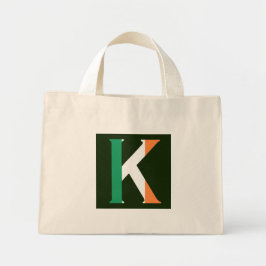 K Monogram overlay op Ierse vlag tcnt Mini Tote Bag