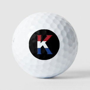 K Monogram overlay op NLD Vlag op bk be6 gbcnt Golfballen