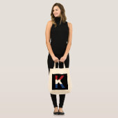 K Monogram overlay op NLD Vlag op bk gtcnt Tote Bag (Voorkant (model))