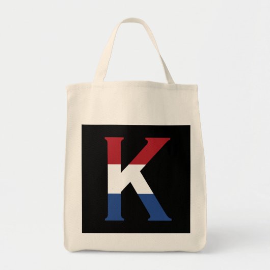 K Monogram overlay op NLD Vlag op bk gtcnt Tote Bag (Voorkant)