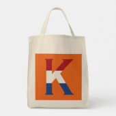 K Monogram overlay op NLD Vlag op of gtcnt Tote Bag (Achterkant)