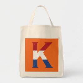 K Monogram overlay op NLD Vlag op of gtcnt Tote Bag