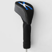 K Monogram overlay op Schotse vlag dcnt Golfheadcover (Schuin)