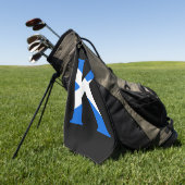 K Monogram overlay op Schotse vlag gtcnt Golfhanddoek (Groen)