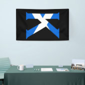 K Monogram overlay op Schotse vlag (v) brcnt Spandoek (Beurs)