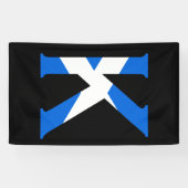 K Monogram overlay op Schotse vlag (v) brcnt Spandoek (Horizontaal)