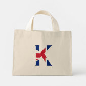 K Monogram overlay op Union Jack Flag tcnt Mini Tote Bag (Achterkant)