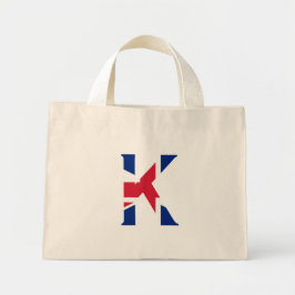 K Monogram overlay op Union Jack Flag tcnt Mini Tote Bag