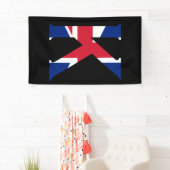 K Monogram overlay op Union Jack Flag (v) bubrcent Spandoek (Insitu)