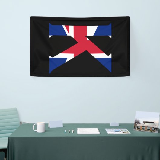 K Monogram overlay op Union Jack Flag (v) bubrcent Spandoek (Beurs)
