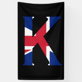 K Monogram overlay op Union Jack Flag (v) bubrcent Spandoek