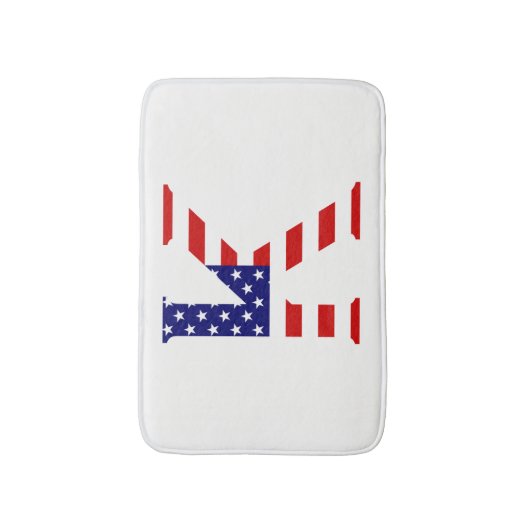 K Monogram overlay op USA Flag bmcnt Badmat (Voorkant Verticaal)