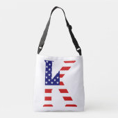 K Monogram overlay op USA Flag cbbcnt Crossbody Tas (Achterkant)