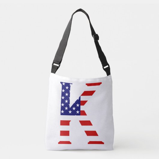 K Monogram overlay op USA Flag cbbcnt Crossbody Tas (Voorkant)