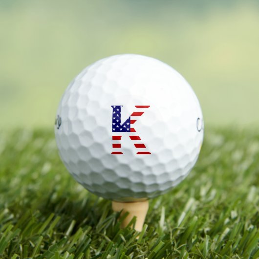K Monogram overlay op USA Flag cwb gbcnt Golfballen (Insitu Shirt)
