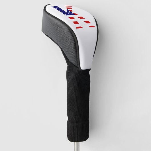 K Monogram overlay op USA Flag dcnt Golfheadcover (Schuin)