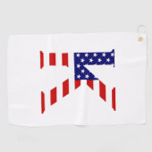K Monogram overlay op USA Flag gtcnt Golfhanddoek (Horizontaal)