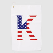 K Monogram overlay op USA Flag gtcnt Golfhanddoek (Voorkant)