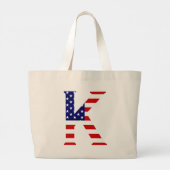 K Monogram overlay op USA Flag jtcnt Grote Tote Bag (Achterkant)