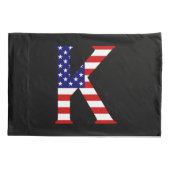 K Monogram overlay op USA Flag pcnt Kussensloop (Achterkant)