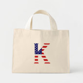 K Monogram overlay op USA Flag tcnt Mini Tote Bag (Voorkant)