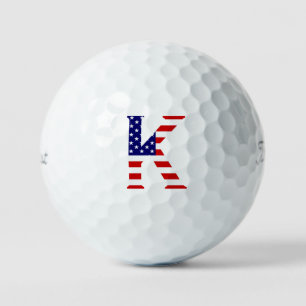 K Monogram overlay op USA Flag tpv1 gbcnt Golfballen