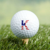 K Monogram overlay op USA Flag via gbcnt Golfballen (Insitu Shirt)